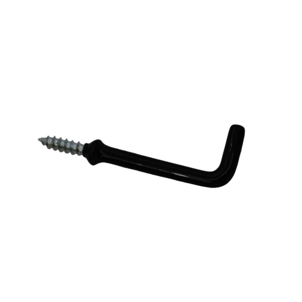 Shouldered Square Hook Black PVC