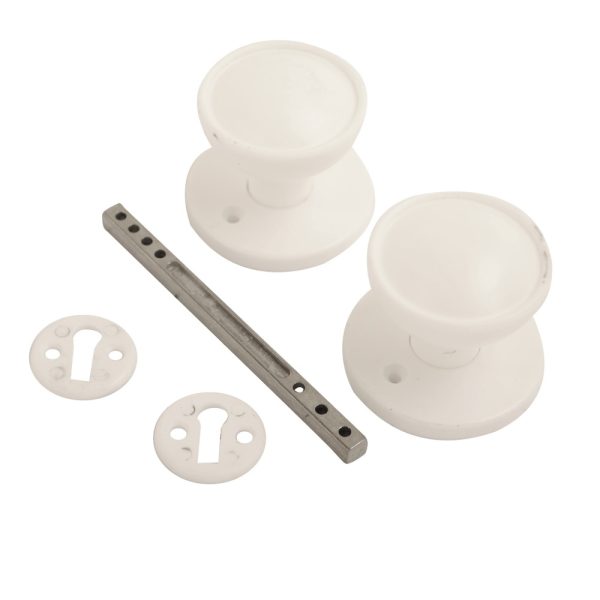 Rim/Mortice Knob Set White