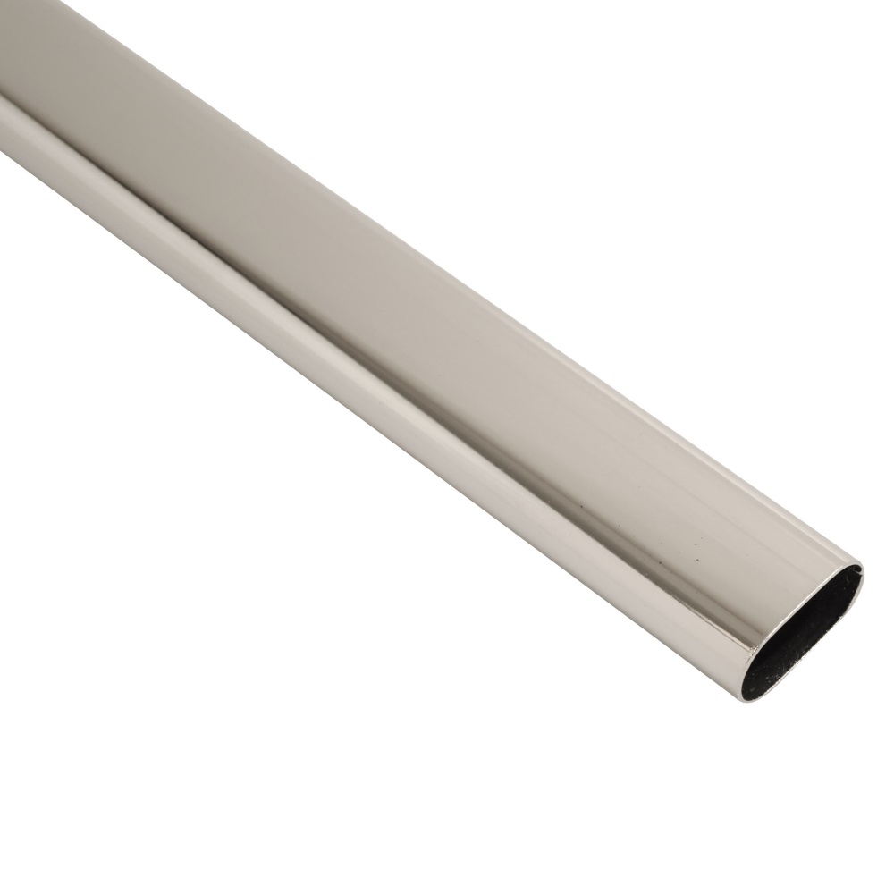 30x15mm Oval Wardrobe Rail Chrome 2.5M