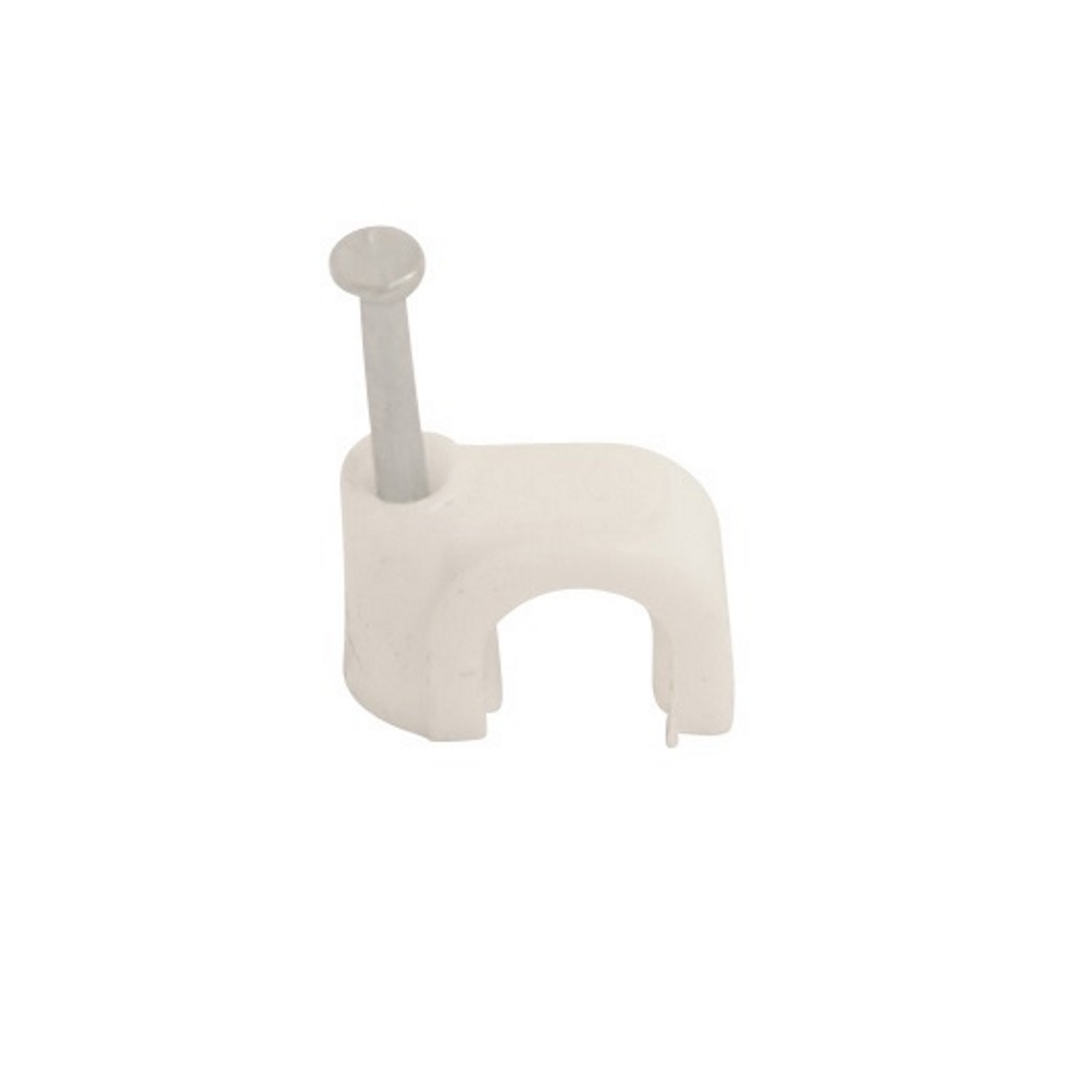 Cable Clip Round White 12mm