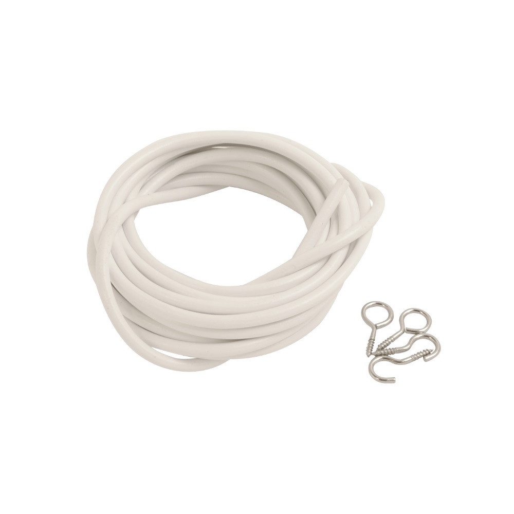 Curtain Wire Length with Hooks & eyes 275cm (9ft)