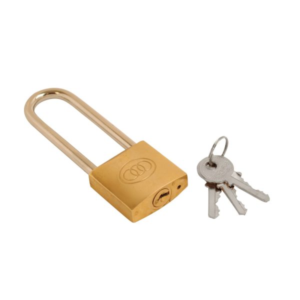 Tri-Circle Padlock Brass Long Shackle 38mm (Retail Pack of 1)